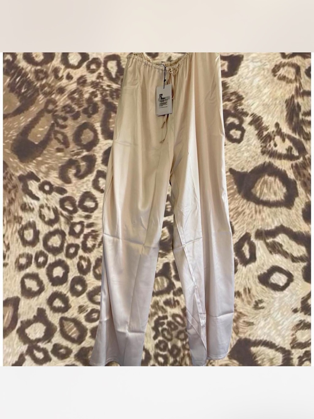 Princess Polly Cream Satin Pants